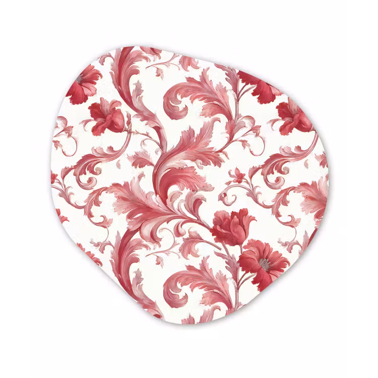 Barok - Patroon - Rood Wandcirkel Organisch Forex 3mm klein 629 -3d