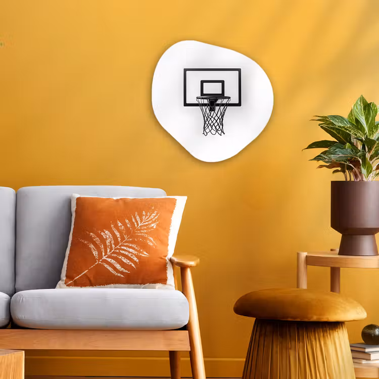 Basketbalbord - Minimalistisch - Zwart Wandcirkel Organisch Forex 3mm klein -sfeer4