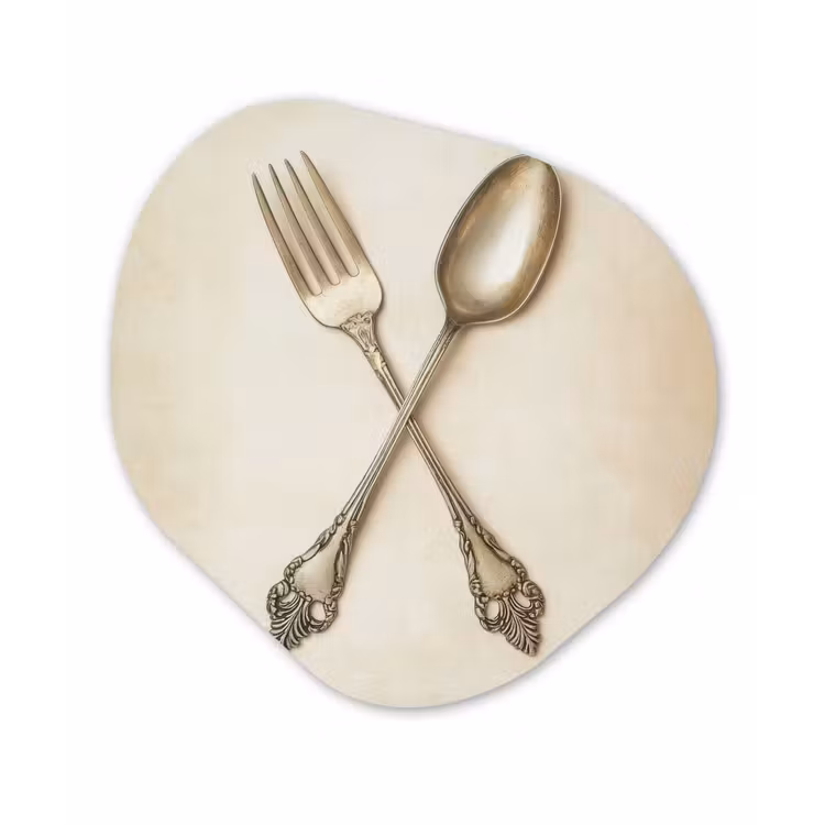 Beige - Vintage - Bestek Wandcirkel Organisch Forex 3mm klein -3d
