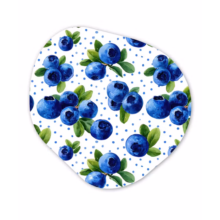 Bessen - Patroon - Blauw Wandcirkel Organisch Forex 3mm klein 629 -3d
