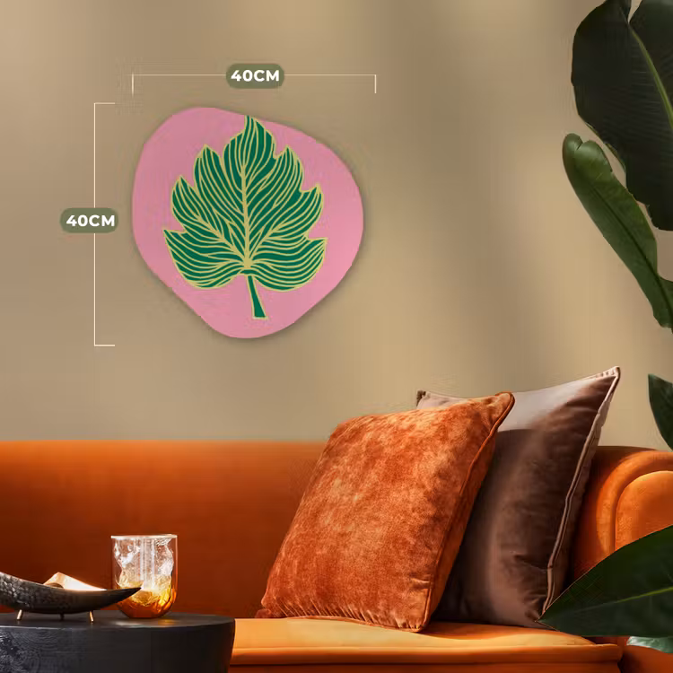 Blad - Groen - Illustratie - Minimalistisch Wandcirkel Organisch Forex 3mm klein -sfeer3