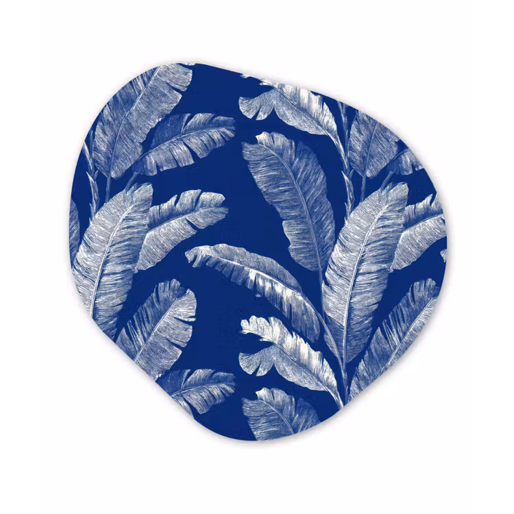 Blad - Palm - Blauw Wandcirkel Organisch Forex 3mm klein 629 -3d