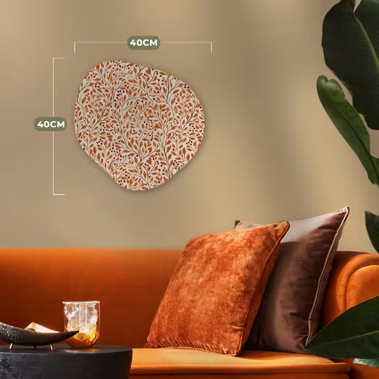 Bladeren - Botanisch  - Terracotta Wandcirkel Organisch Forex 3mm klein 629 -sfeer3
