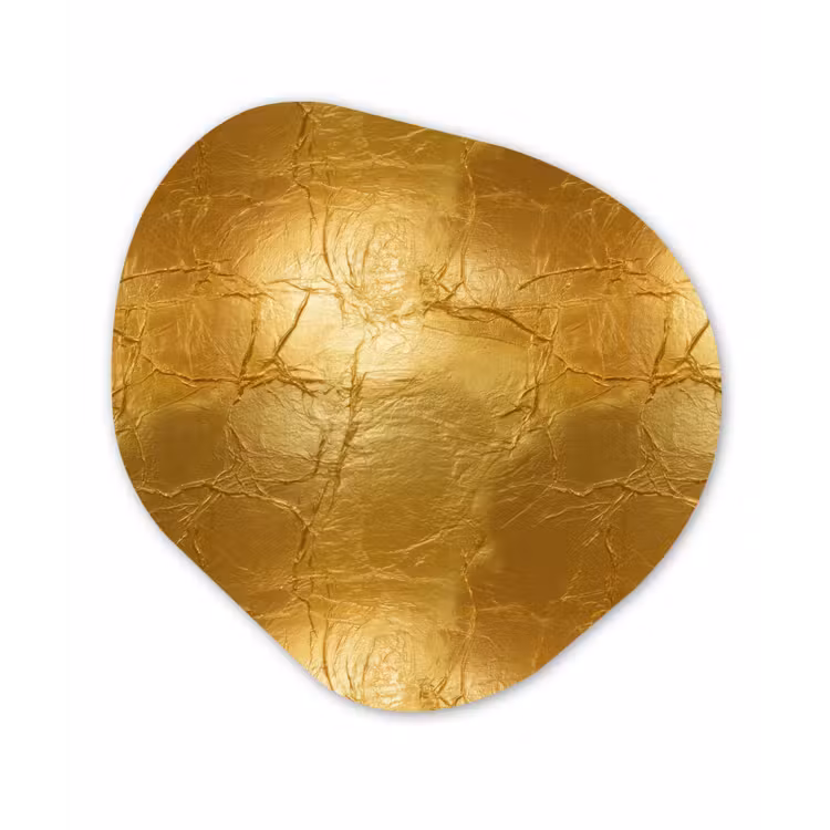 Bladgoud - Vintage - Textuur - Warm Goud Wandcirkel Organisch Forex 3mm klein 629 -3d