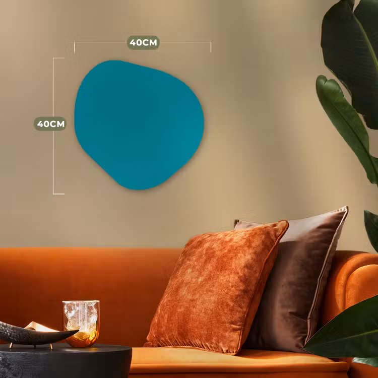 Blauw - Aqua - Effen - Kleur Wandcirkel Organisch Forex 3mm klein 629 -sfeer3