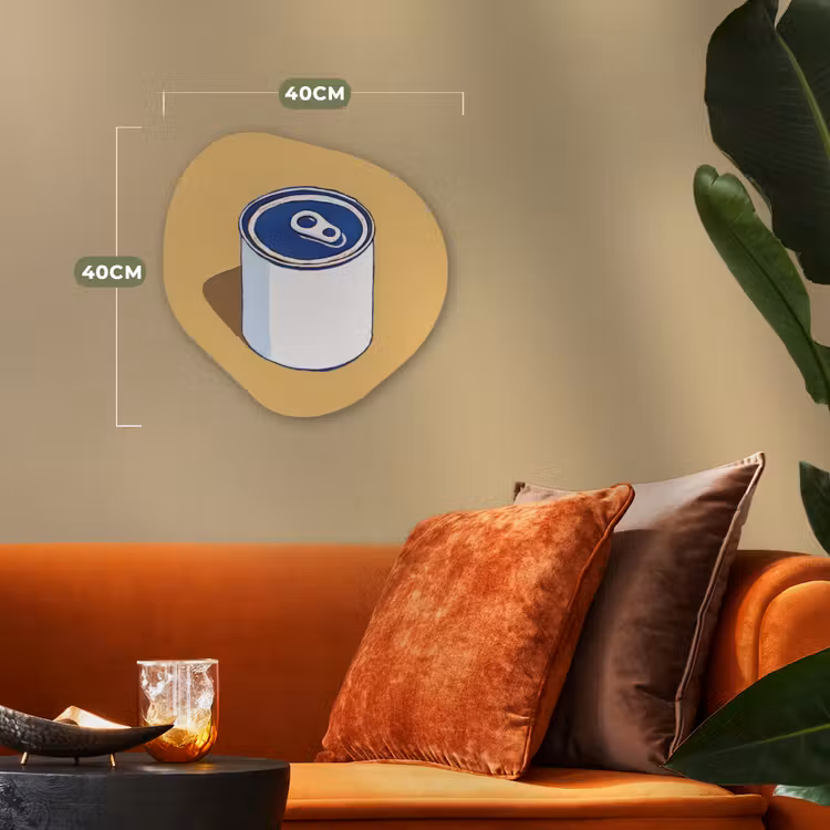 Blikje - Minimalistisch - Blauw - Illustratie Wandcirkel Organisch Forex 3mm klein -sfeer3