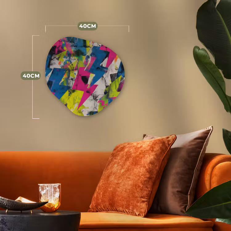 Bliksemschichten - Patroon - Marmer - Kleuren Wandcirkel Organisch Forex 3mm klein -sfeer3
