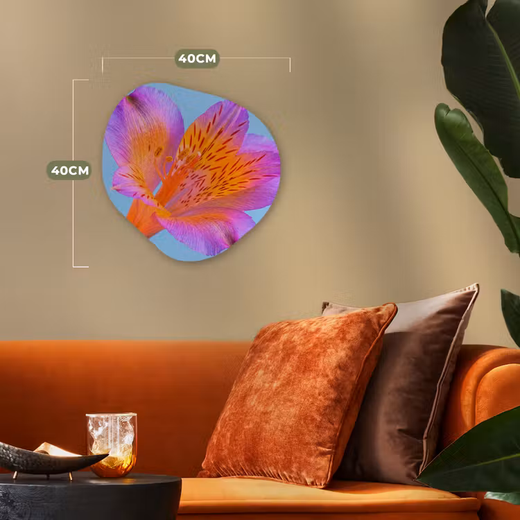 Bloem - Detail - Kleurrijk Wandcirkel Organisch Forex 3mm klein -sfeer3