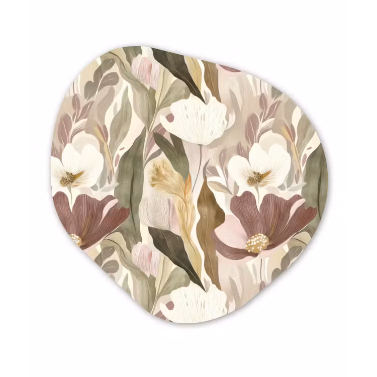 Bloemen - Aquarel - Kleurrijk Wandcirkel Organisch Forex 3mm klein 629 -3d
