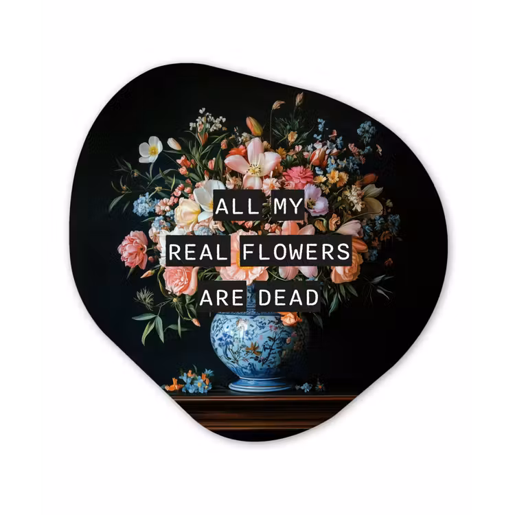 Bloemen - Art - Pastel - Quotes Wandcirkel Organisch Forex 3mm klein -3d