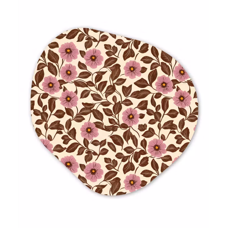 Bloemen - Bladeren - Kleurrijk Wandcirkel Organisch Forex 3mm klein 629 -3d