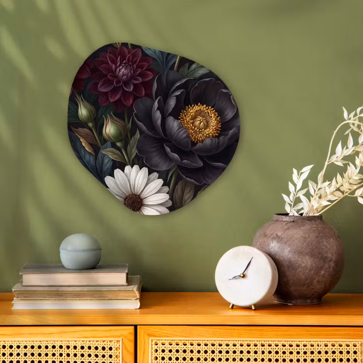 Bloemen - Boeket - Natuur - Klassiek - Weelderig Wandcirkel Organisch Forex 3mm klein -sfeer2