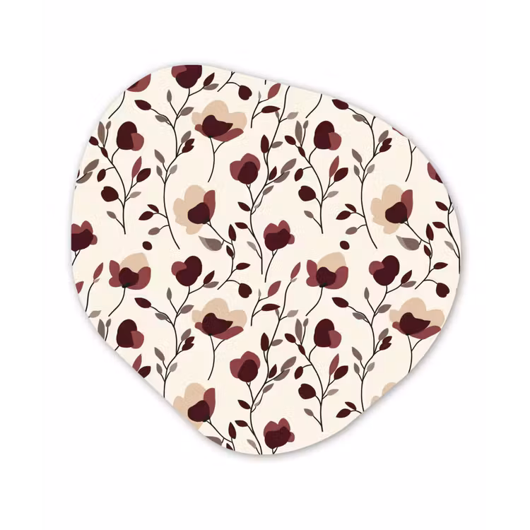 Bloemen - Botanisch - Bordeaux Wandcirkel Organisch Forex 3mm klein 629 -3d