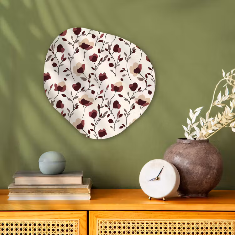 Bloemen - Botanisch - Bordeaux Wandcirkel Organisch Forex 3mm klein 629 -sfeer2