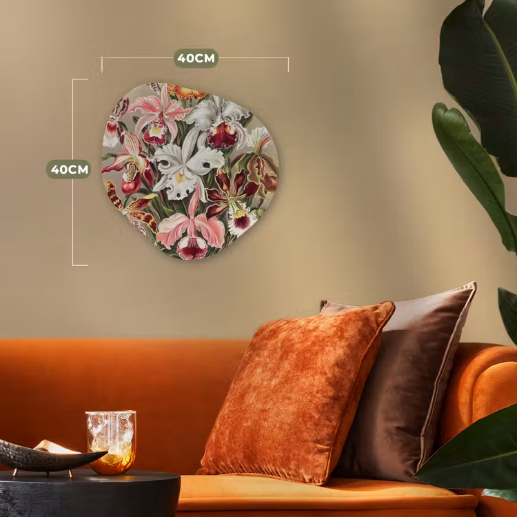 Bloemen - Ernst Haeckel - Vintage - Orchidee Wandcirkel Organisch Forex 3mm klein -sfeer3