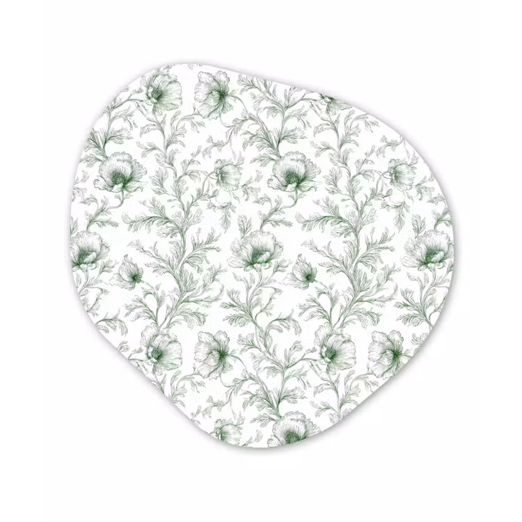 Bloemen - Getekend - Groen Wandcirkel Organisch Forex 3mm klein 629 -3d