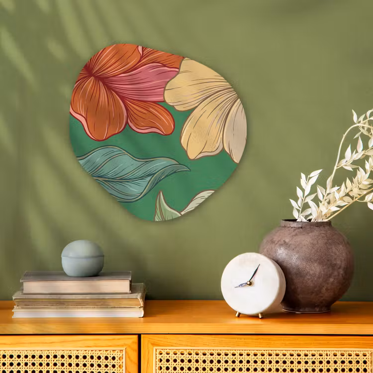 Organisch schilderij forex - Bloemen - Groen - Illustratie - Bloemen - Groen - Illustratie Wandcirkel Organisch Forex 3mm klein