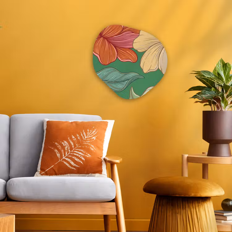 Organisch schilderij forex - Bloemen - Groen - Illustratie - Bloemen - Groen - Illustratie Wandcirkel Organisch Forex 3mm klein