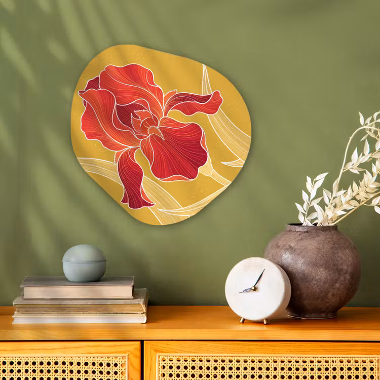 Organisch schilderij forex - Bloemen - Illustratie - Rood - Bloemen - Illustratie - Rood Wandcirkel Organisch Forex 3mm klein
