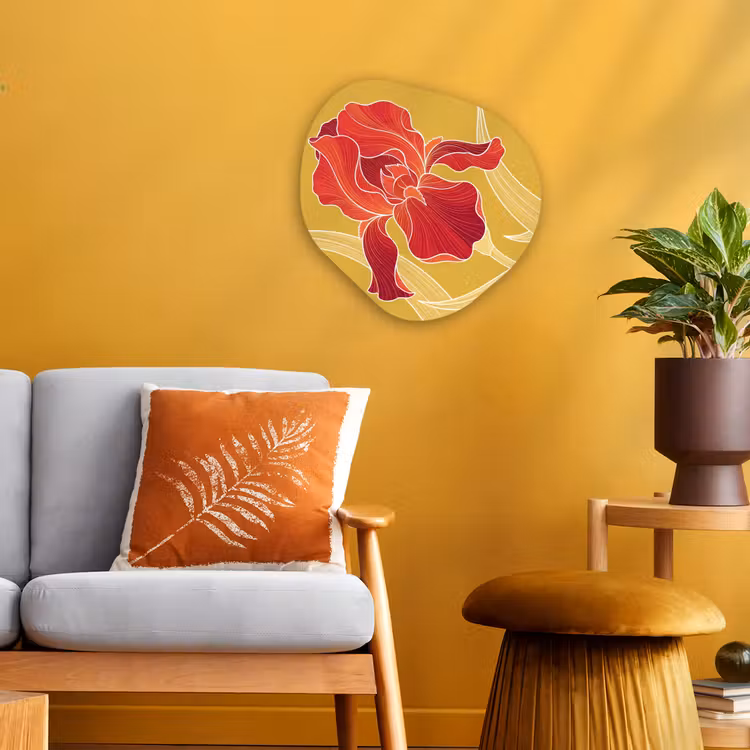 Organisch schilderij forex - Bloemen - Illustratie - Rood - Bloemen - Illustratie - Rood Wandcirkel Organisch Forex 3mm klein