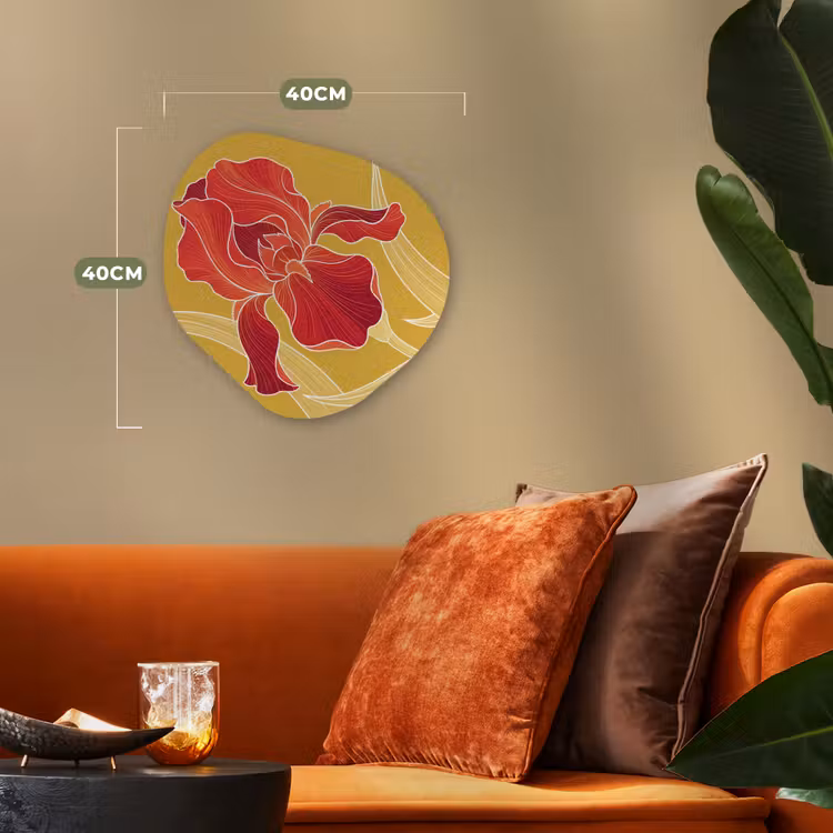 Organisch schilderij forex - Bloemen - Illustratie - Rood - Bloemen - Illustratie - Rood Wandcirkel Organisch Forex 3mm klein