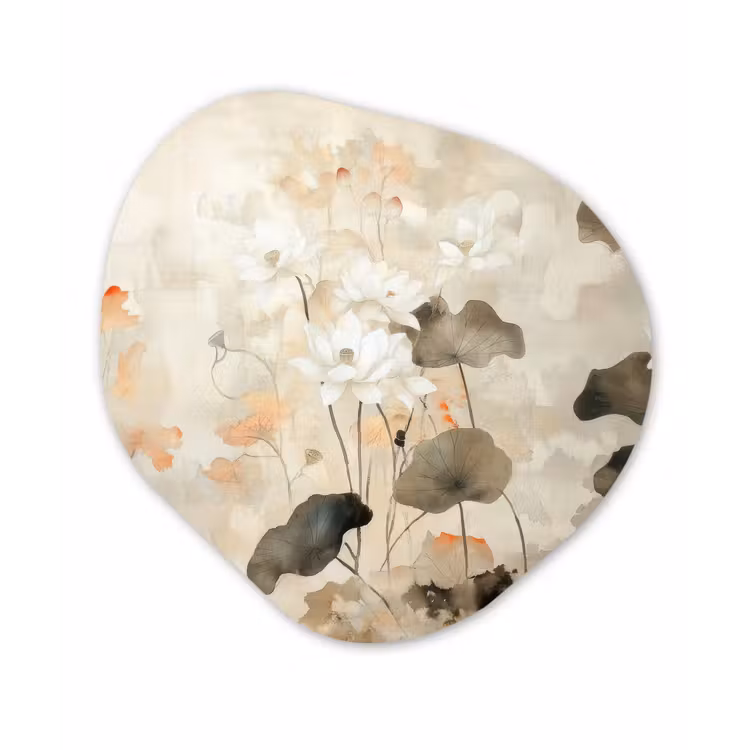 Bloemen - Japandi - Wabi sabi Wandcirkel Organisch Forex 3mm klein -3d