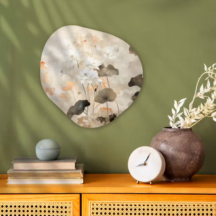Bloemen - Japandi - Wabi sabi Wandcirkel Organisch Forex 3mm klein -sfeer2