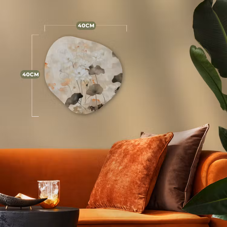 Bloemen - Japandi - Wabi sabi Wandcirkel Organisch Forex 3mm klein -sfeer3
