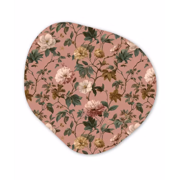 Bloemen - Klassiek - Roze Wandcirkel Organisch Forex 3mm klein 629 -3d