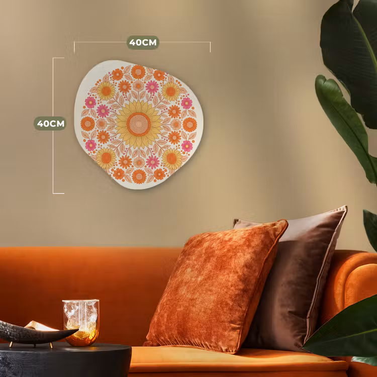 Bloemen - Mandala - Patroon - Kleurrijk Wandcirkel Organisch Forex 3mm klein -sfeer3