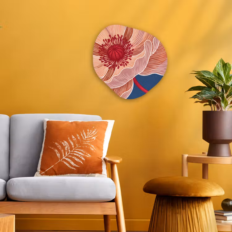Organisch schilderij forex - Bloemen - Modern - Abstract - Bloemen - Modern - Abstract Wandcirkel Organisch Forex 3mm klein