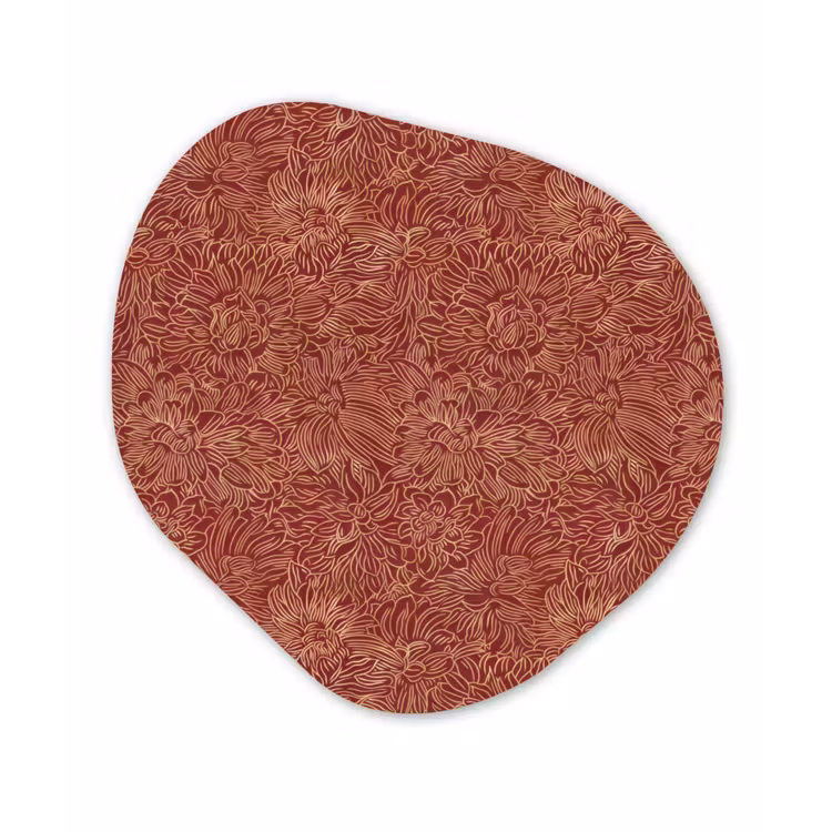 Bloemen - Motief - Rood Wandcirkel Organisch Forex 3mm klein 629 -3d