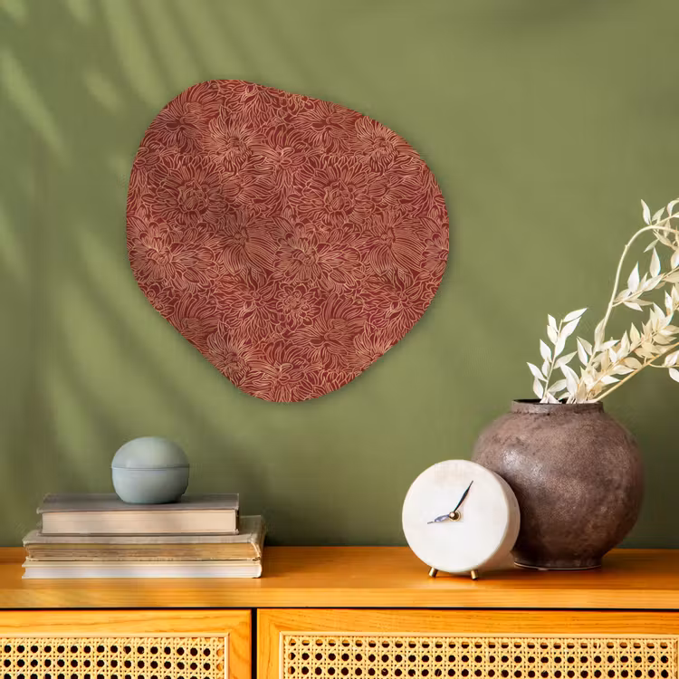 Bloemen - Motief - Rood Wandcirkel Organisch Forex 3mm klein 629 -sfeer2