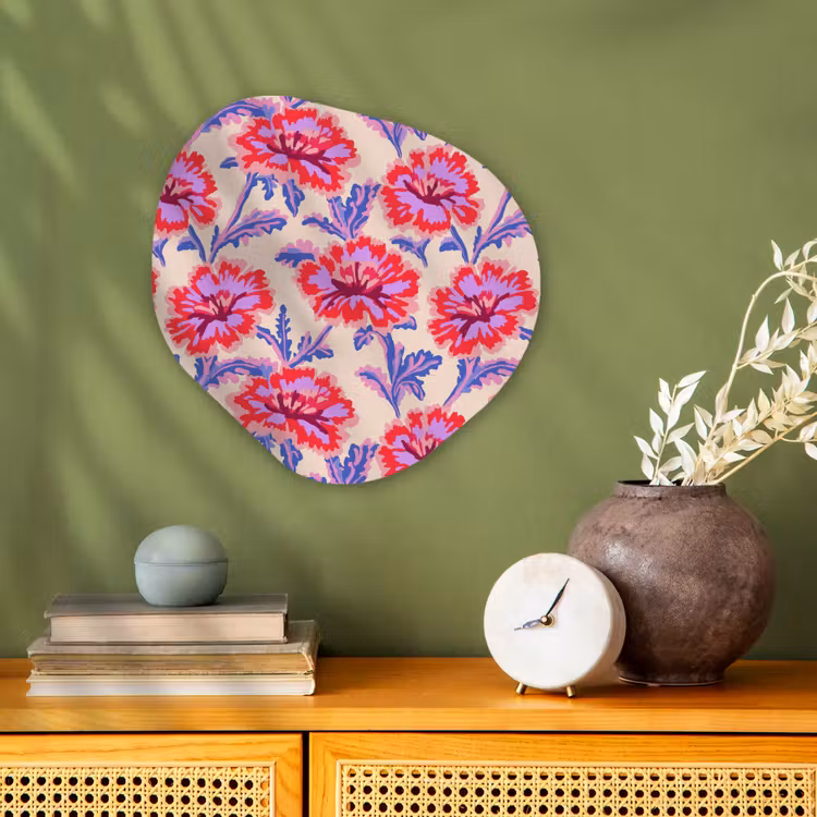 Bloemen - Patroon - Meerkleurig Wandcirkel Organisch Forex 3mm klein 629 -sfeer2