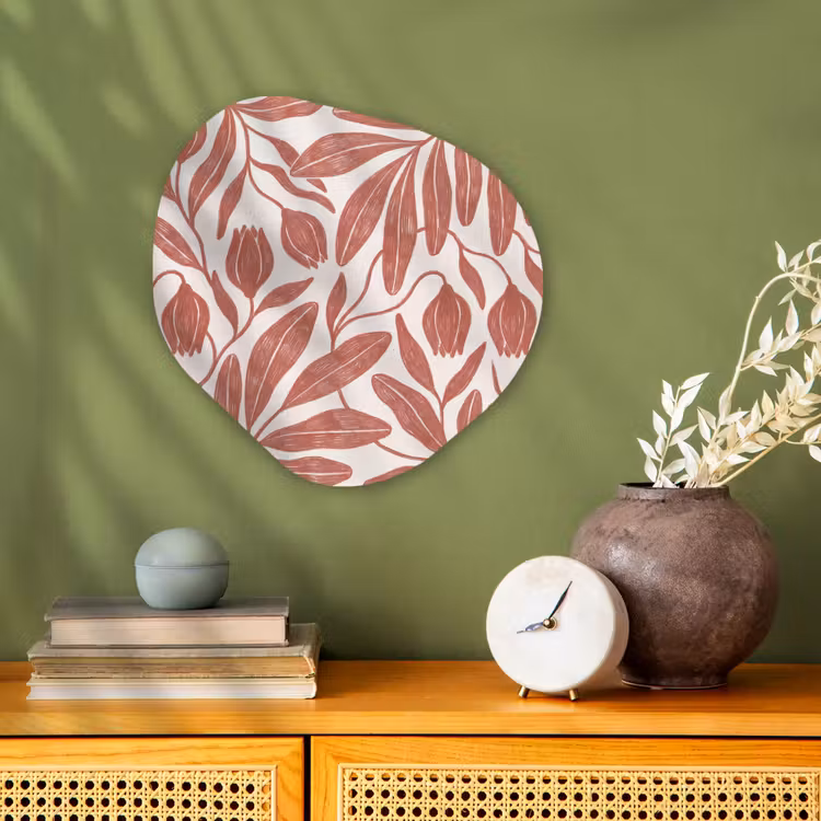 Bloemen - Patroon - Modern - Natuur - Bruin Wandcirkel Organisch Forex 3mm klein -sfeer2