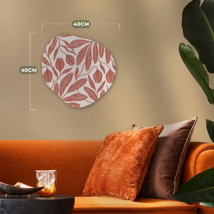 Bloemen - Patroon - Modern - Natuur - Bruin Wandcirkel Organisch Forex 3mm klein -sfeer3