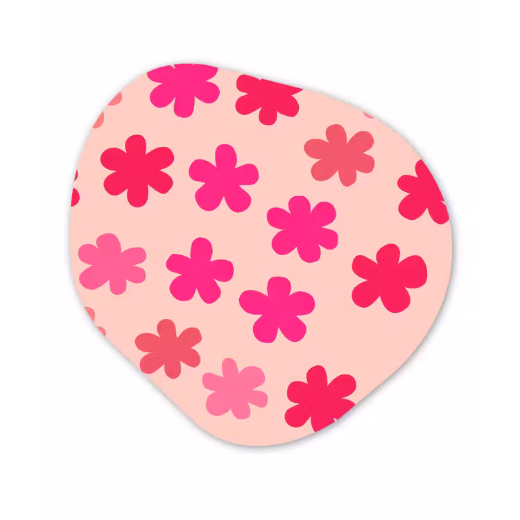 Bloemen - Patroon - Roze Wandcirkel Organisch Forex 3mm klein -3d