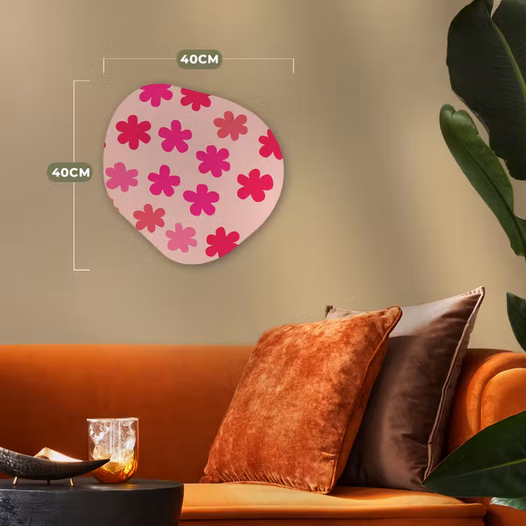 Bloemen - Patroon - Roze Wandcirkel Organisch Forex 3mm klein -sfeer3