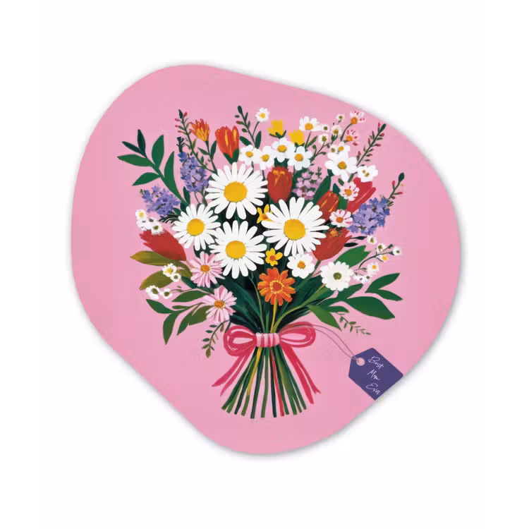 Bloemen - Quote - Kaartje - Kleurrijk Wandcirkel Organisch Forex 3mm klein -3d
