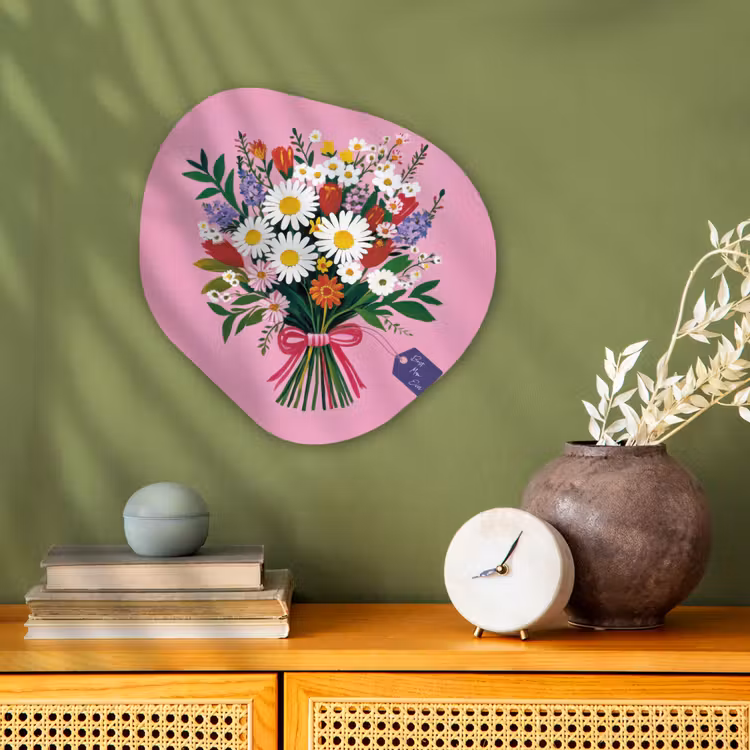 Bloemen - Quote - Kaartje - Kleurrijk Wandcirkel Organisch Forex 3mm klein -sfeer2