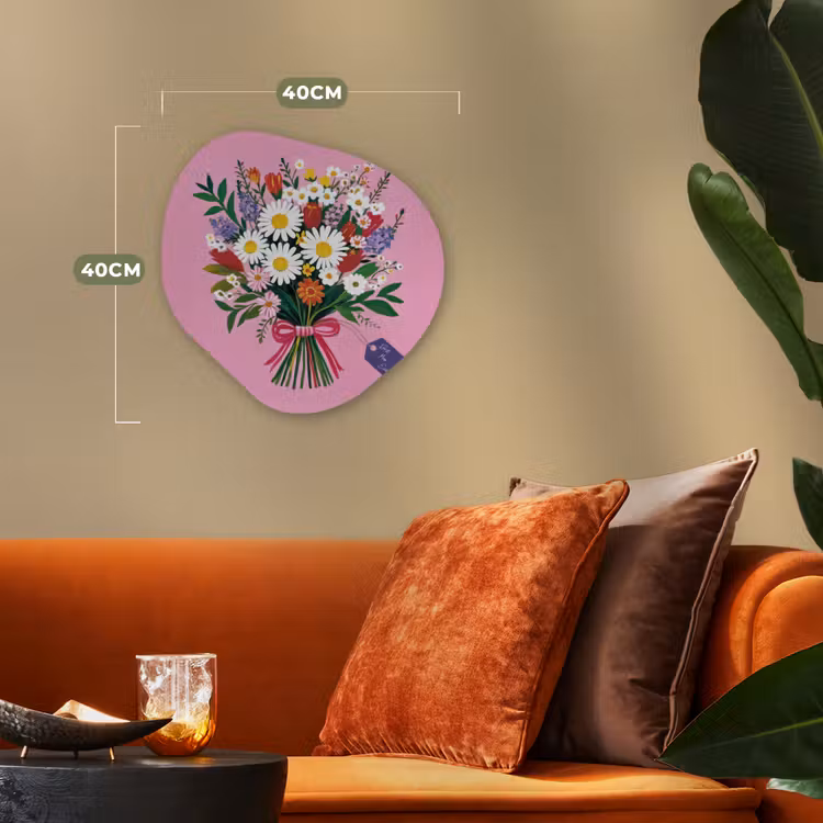 Bloemen - Quote - Kaartje - Kleurrijk Wandcirkel Organisch Forex 3mm klein -sfeer3