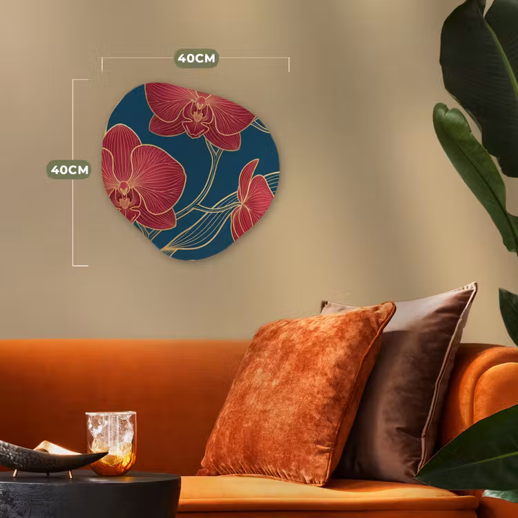 Organisch schilderij forex - Bloemen - Rood - Goud - Bloemen - Rood - Goud Wandcirkel Organisch Forex 3mm klein
