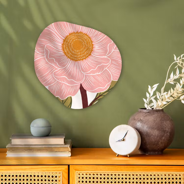 Organisch schilderij forex - Bloemen - Roze - Illustratie - Bloemen - Roze - Illustratie Wandcirkel Organisch Forex 3mm klein