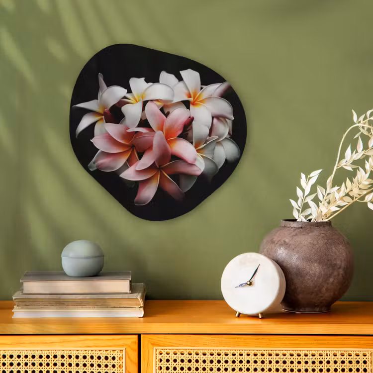 Bloemen - Roze - Zwart - Flora - Botanisch Wandcirkel Organisch Forex 3mm klein -sfeer2