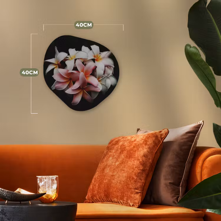 Bloemen - Roze - Zwart - Flora - Botanisch Wandcirkel Organisch Forex 3mm klein -sfeer3