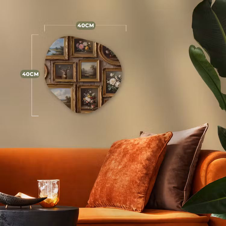 Bloemen - Rozen - Klassiek - Vaas - Kleurrijk Wandcirkel Organisch Forex 3mm klein -sfeer3