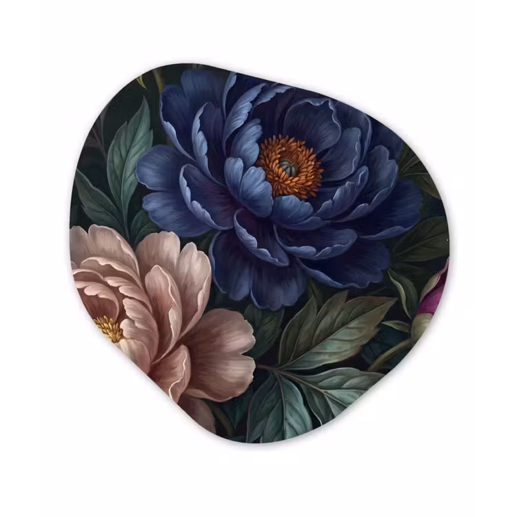 Bloemen - Vlinder - Natuur - Modern - Paars Wandcirkel Organisch Forex 3mm klein -3d