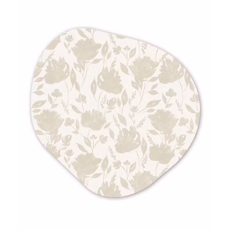 Bloemenpatroon - Silhouet - Wit Wandcirkel Organisch Forex 3mm klein 629 -3d