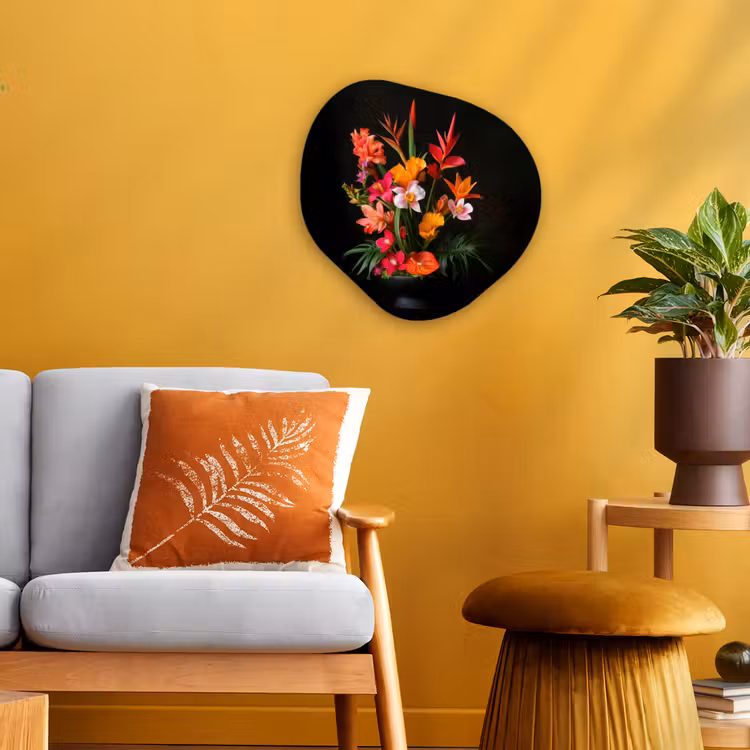 Boeket - Bloemen - Exotisch Wandcirkel Organisch Forex 3mm klein -sfeer4
