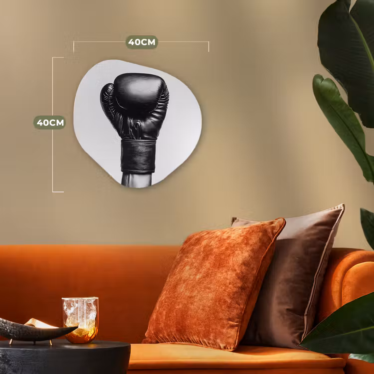 Bokshandschoen - Zwart - Hand Wandcirkel Organisch Forex 3mm klein -sfeer3